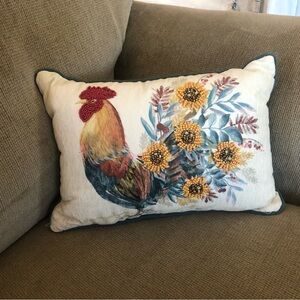 Rooster multi color small pillow